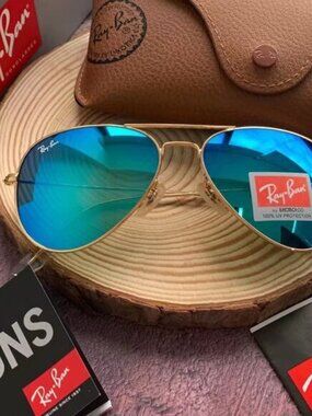 Ray-Ban 3025 Blue Aviator Sunglasses 58mm